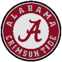 Alabama Crimson Tide Logo Counted Cross Stitch Pattern