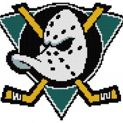 Anaheim Mighty Ducks Logo Counted Cross Stitch Pattern