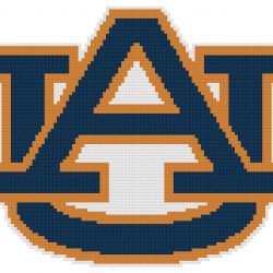 Auburn Tigers Logo Counted Cross Stitch Pattern