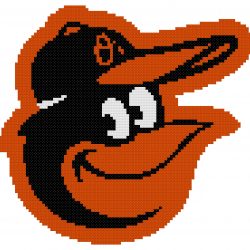 Baltimore Orioles Logo Counted Cross Stitch Pattern