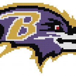 Baltimore Ravens Logo Counted Cross Stitch Pattern