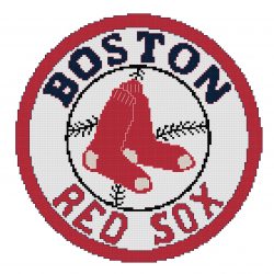 Boston Red Sox Logo Counted Cross Stitch Pattern