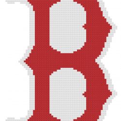 Boston Red Sox "B" Logo Counted Cross Stitch Pattern