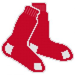 Boston Red Sox "Sox" Logo Counted Cross Stitch Pattern