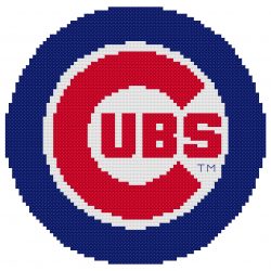 Chicago Cubs Logo Counted Cross Stitch Pattern