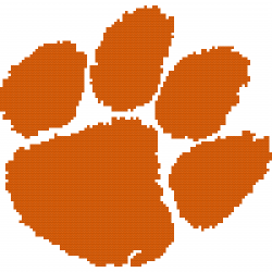 Clemson Tigers Logo Counted Cross Stitch Pattern