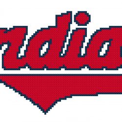 Cleveland Indians Logo Counted Cross Stitch Pattern - Old Logo