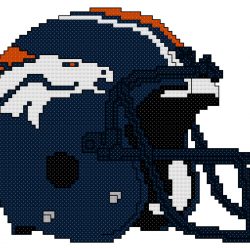 Denver Broncos Helmet Counted Cross Stitch Pattern