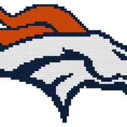 Denver Broncos Logo Counted Cross Stitch Pattern
