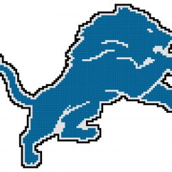Detroit Lions Logo Counted Cross Stitch Pattern