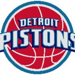 Detroit Pistons Logo Counted Cross Stitch Pattern