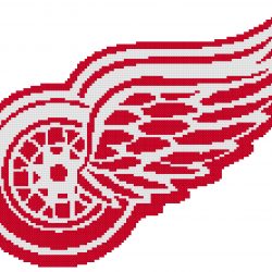 Detroit Red Wings Logo Counted Cross Stitch Pattern