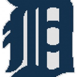 Detroit Tigers Logo Counted Cross Stitch Pattern