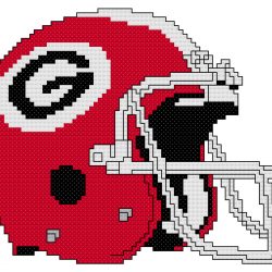 Georgia Bulldogs Helmet Counted Cross Stitch Pattern