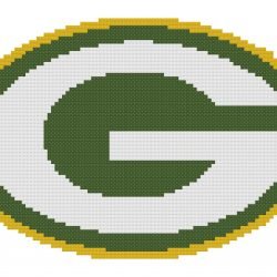 Green Bay Packers Logo Counted Cross Stitch Pattern