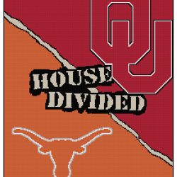 Texas Longhorns - Oklahoma Sooners, House Divided,  Counted Cross Stitch Pattern