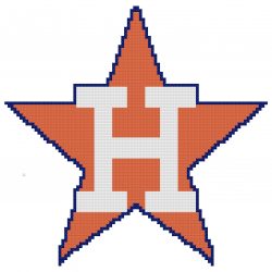 Houston Astros Logo Counted Cross Stitch Pattern