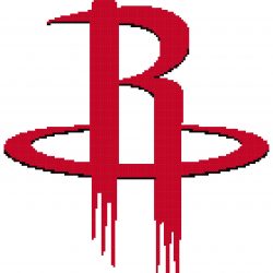Houston Rockets Logo Counted Cross Stitch Pattern