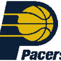 Indiana Pacers Logo Counted Cross Stitch Pattern