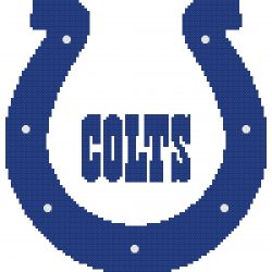 Indianapolis Colts Logo Counted Cross Stitch Pattern