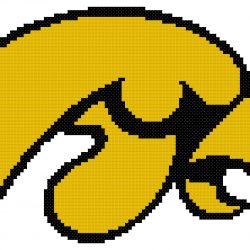 Iowa Hawkeyes Logo Counted Cross Stitch Pattern