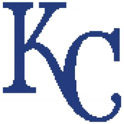 Kansas City Royals Logo Counted Cross Stitch Pattern