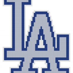 Los Angeles Dodgers Logo Counted Cross Stitch Pattern