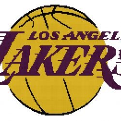 Los Angeles Lakers Logo Counted Cross Stitch Pattern