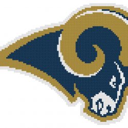 Los Angeles Rams Old School Logo Counted Cross Stitch Pattern