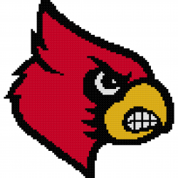 Louisville Cardinals Logo Counted Cross Stitch Pattern