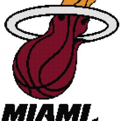 Miami Heat Logo Counted Cross Stitch Pattern