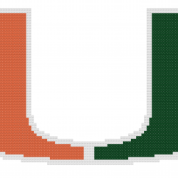 Miami Hurricanes Logo Counted Cross Stitch Pattern