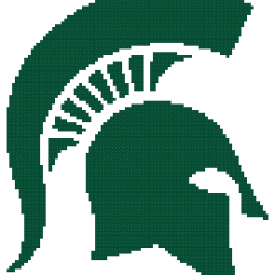 Michigan State Spartans Logo Counted Cross Stitch Pattern