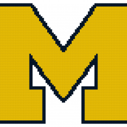 Michigan Wolverines Logo Counted Cross Stitch Pattern