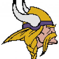 Minnesota Vikings Logo Counted Cross Stitch Pattern