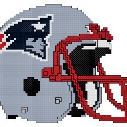 New England Patriots Helmet Counted Cross Stitch Pattern