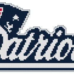New England Patriots Script Logo Counted Cross Stitch Pattern