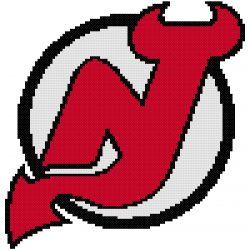 New Jersey Devils Logo Counted Cross Stitch Pattern