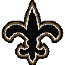 New Orleans Saints Logo Counted Cross Stitch Pattern