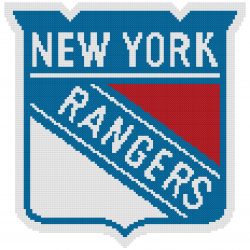 New York Rangers Logo Counted Cross Stitch Pattern