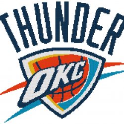 Oklahoma City Thunder Logo Counted Cross Stitch Pattern