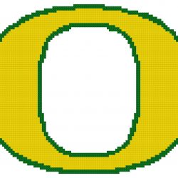 Oregon Ducks Logo Counted Cross Stitch Pattern