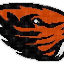 Oregon State Beavers Logo Counted Cross Stitch Pattern