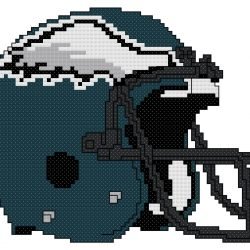 Philadelphia Eagles Helmet Counted Cross Stitch Pattern