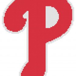 Philadelphia Phillies Logo Counted Cross Stitch Pattern