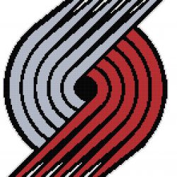 Portland Trailblazers Logo Counted Cross Stitch Pattern