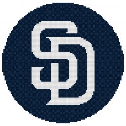 San Diego Padres Logo Counted Cross Stitch Pattern