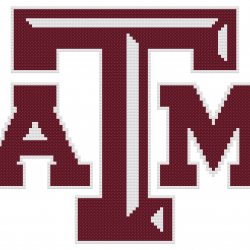 Texas A&M Aggies Logo Counted Cross Stitch Pattern