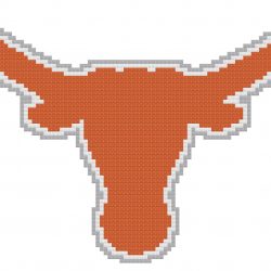 Texas Longhorns Logo Counted Cross Stitch Pattern