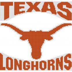 Texas Longhorns Logo With Script Counted Cross Stitch Pattern